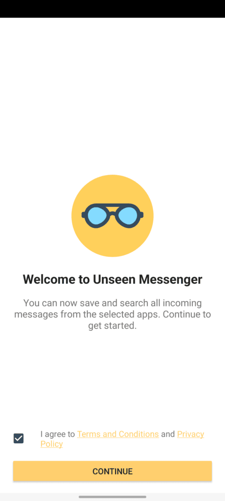 Unseen Messenger - Welcome Screen