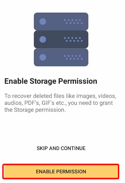 enabling storage permission for unseen messenger 