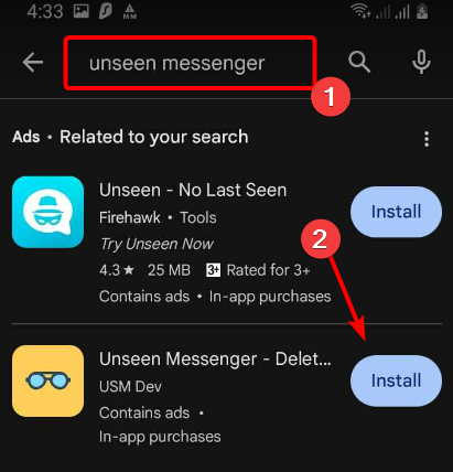 Install Unseen Messenger to View Deleted Messages on Instagram