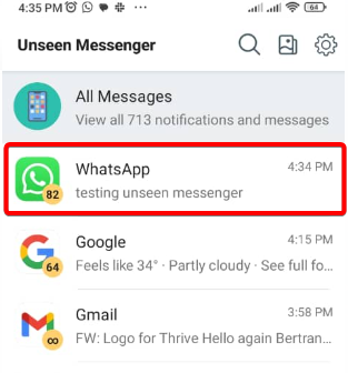 Viewing deleted WhatsApp messages