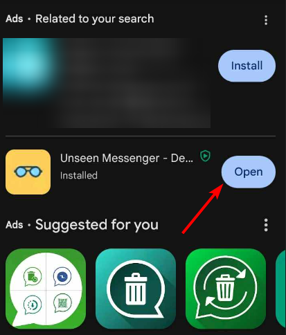 Opening installed app